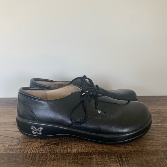 Alegria Tera Pro Black Nappa Leather Lace-Up Orthic Oxford TER-601 Women US 9 - Picture 5 of 9